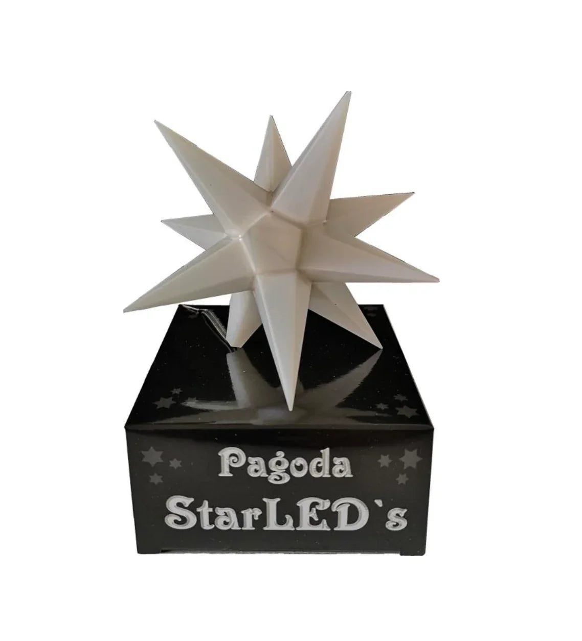 Singel hvit stjerne 9 cm - batteri - Juletrepynt.no