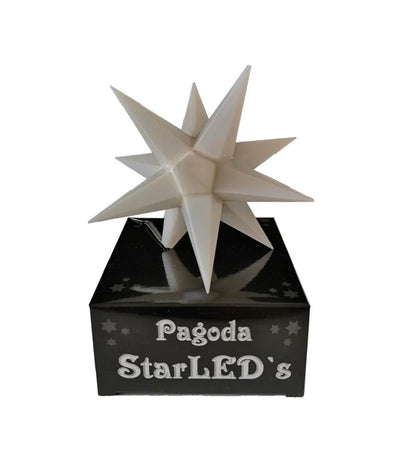 Singel hvit stjerne 9 cm - batteri - Juletrepynt.no