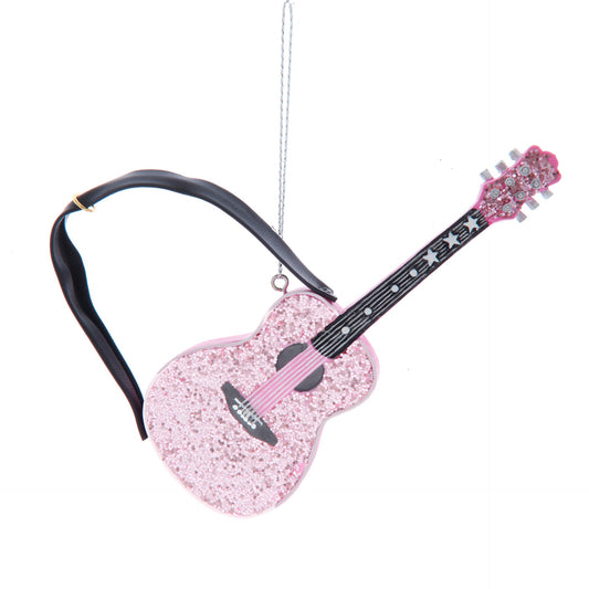 Rosa gitar - juletrepynt - Julelysbutikken.no