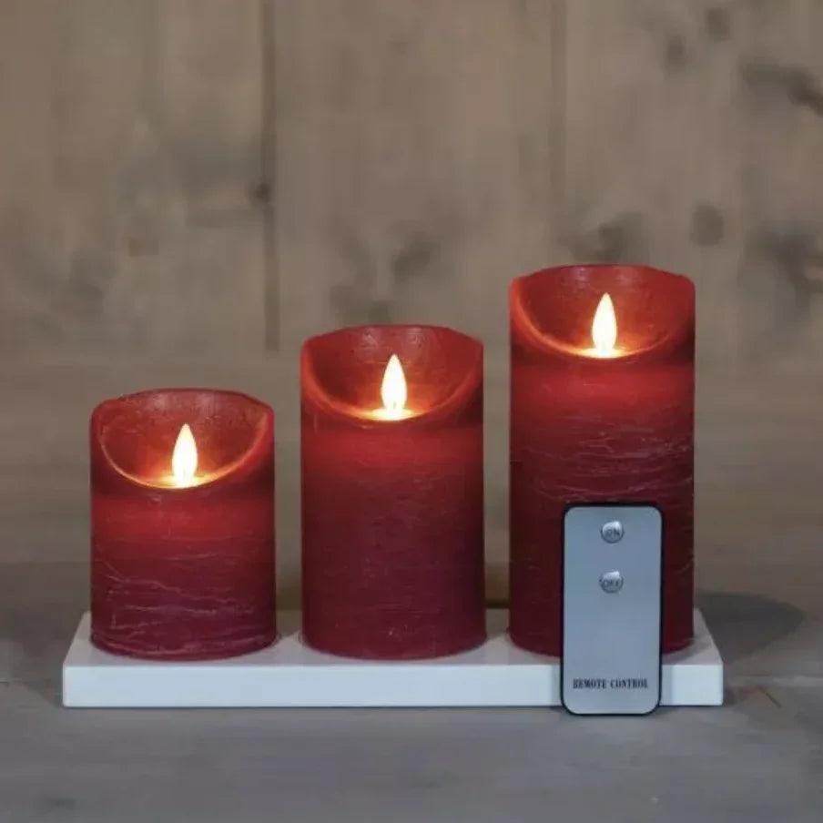 LED kubbelys Burgunder med ladeplate - Juletrepynt.no