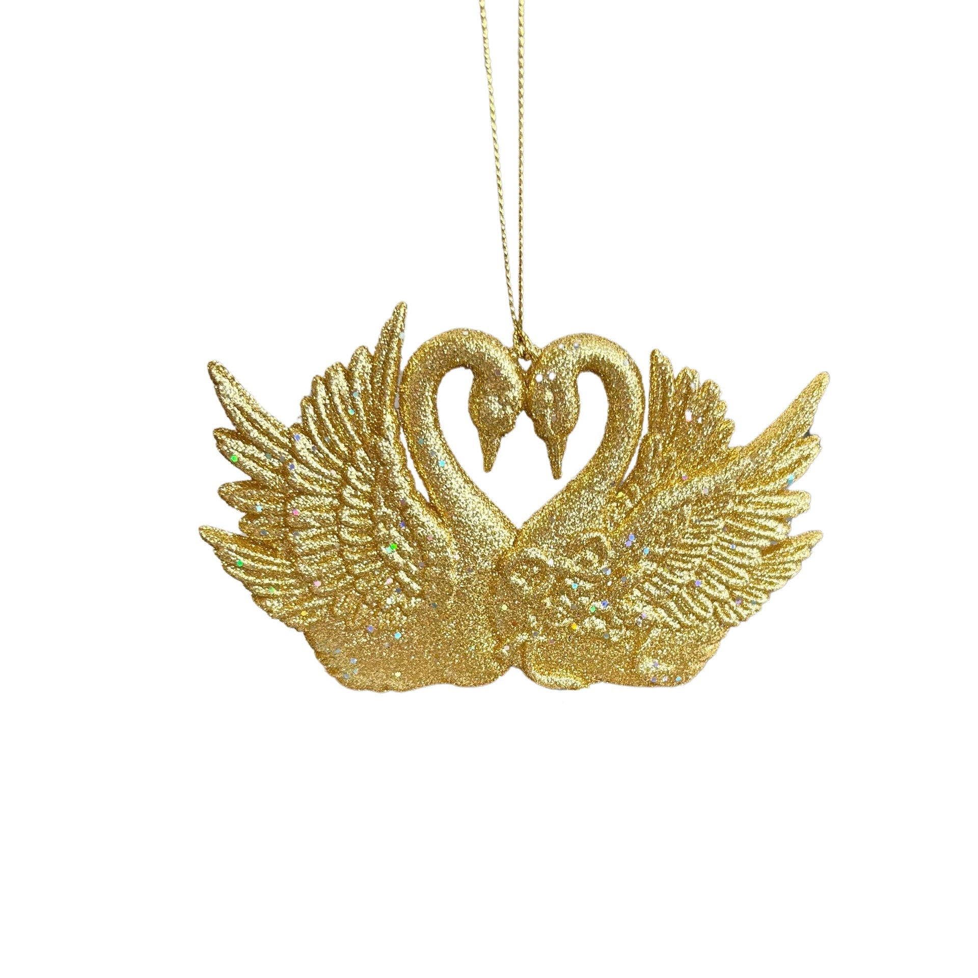 Svaner i gull med glitter