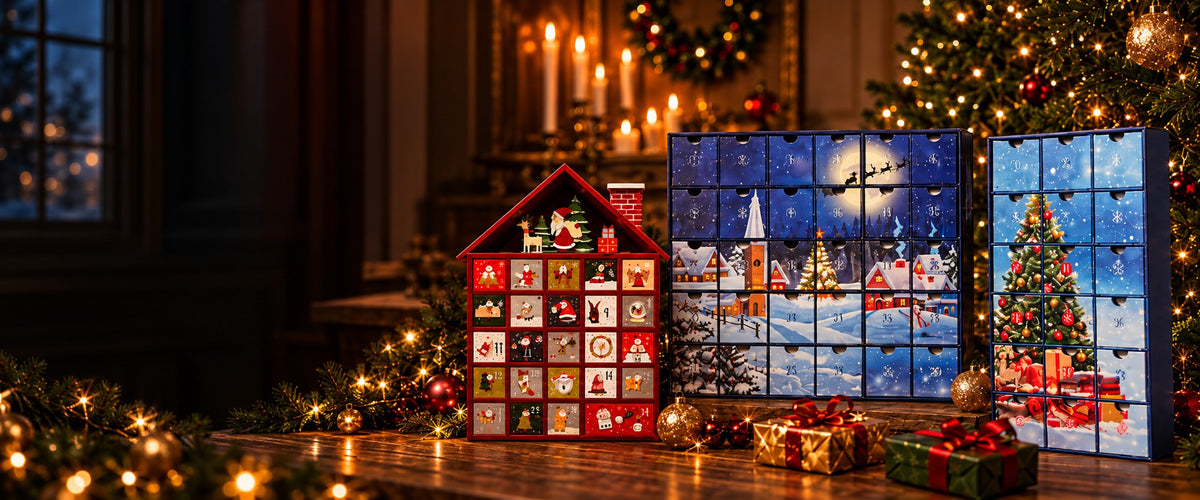 Adventskalendere du fyller selv i koselig juleinteriør