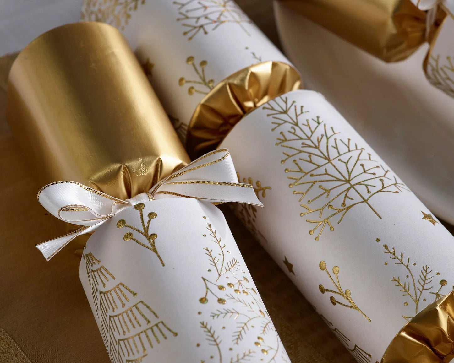 Smellbonbon - hvit og gull - 6 stk 30 cm - Juletrepynt.no