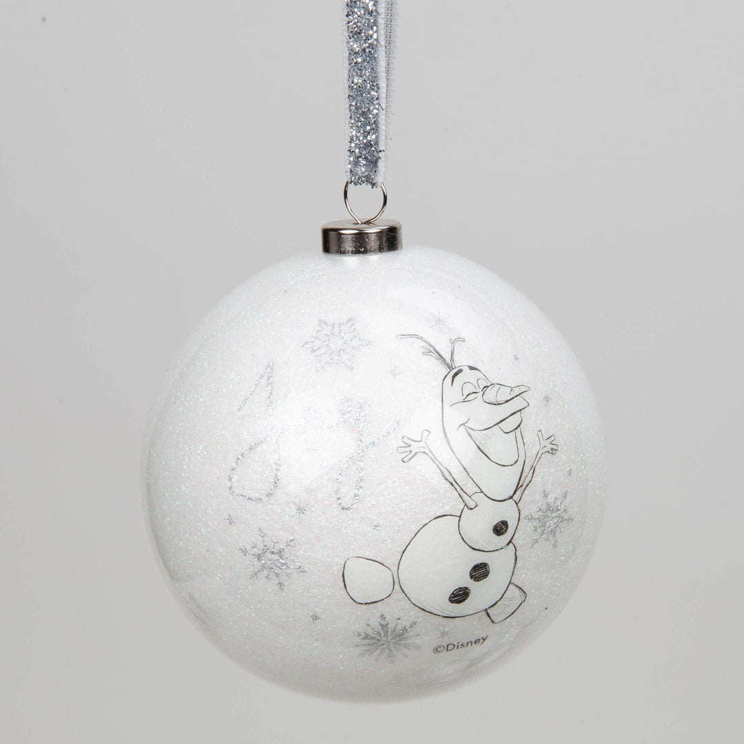 julekuler Disney julekule m/glitter, Olaf (8cm )