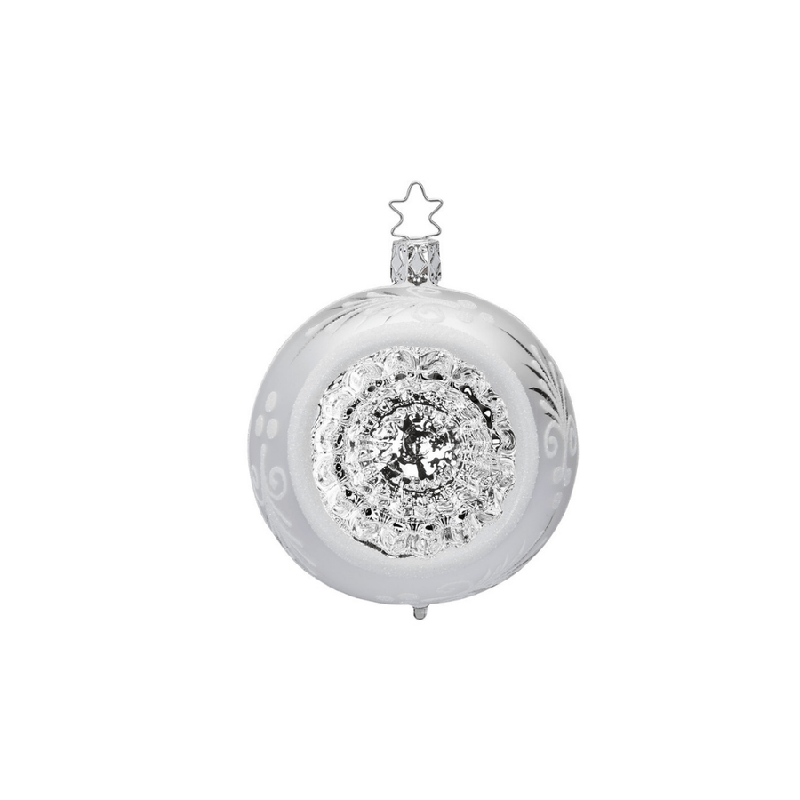 julekuler Gammeldags julekule med reflektor, sølv (6cm)