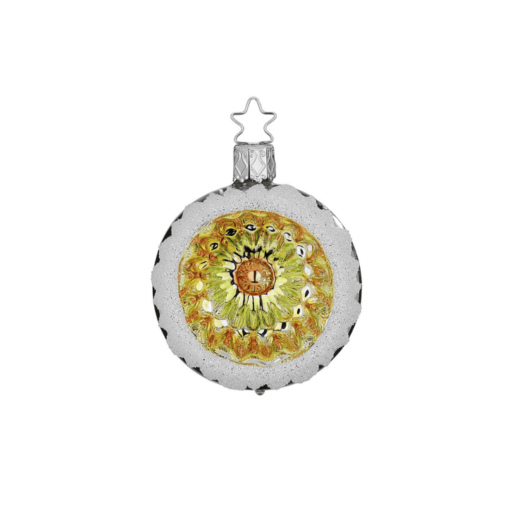 julekuler Gammeldags julekule med reflektor, sølv m/farger(6 cm)