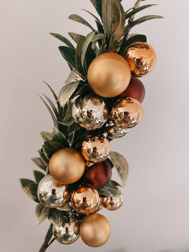 julekuler Gren med kuler, gull (65 cm)