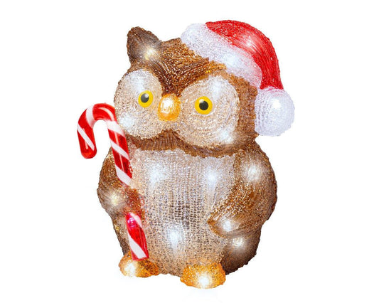 Julelys LED figur, utendørs (23cm) UGLE - Juletrepynt.no