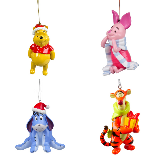 Sett med 4 figurer fra Ole Brumm universet - Juletrepynt