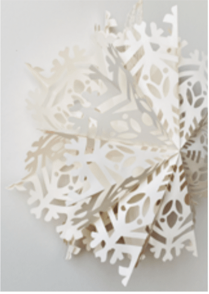 Julepynt 3D Hvit snøkrystall (60cm)