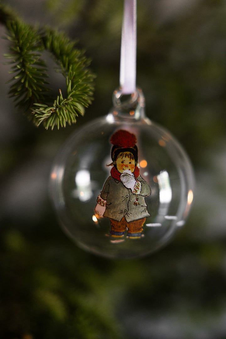 Julepynt Jul i Bakkebygrenda, julekuler kap.1  (7 cm)