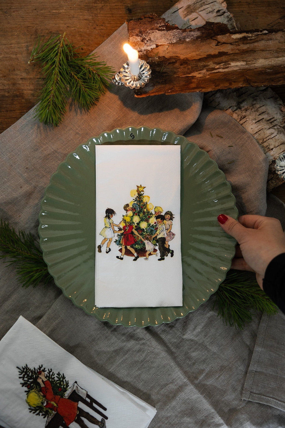 Julepynt Jul i Bakkebygrenda, servietter (11x21cm)