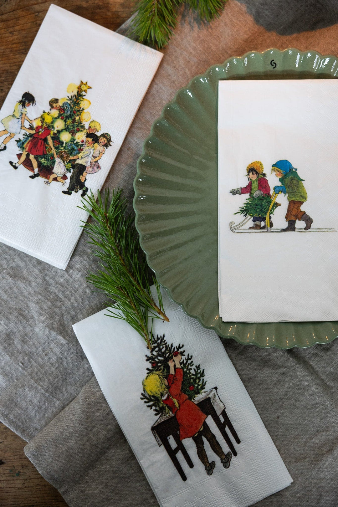 Julepynt Jul i Bakkebygrenda, servietter (11x21cm)