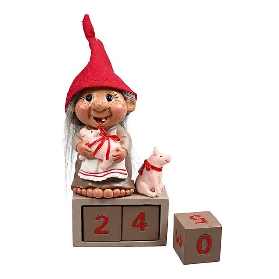 Julepynt Trolljenta Grete, nedtelling (15 cm)