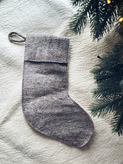 julestrømpe Beige Julestrømpe, ullfilt (45 cm)