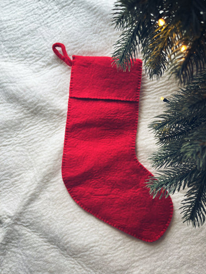 julestrømpe Rød Julestrømpe, ullfilt (45 cm)