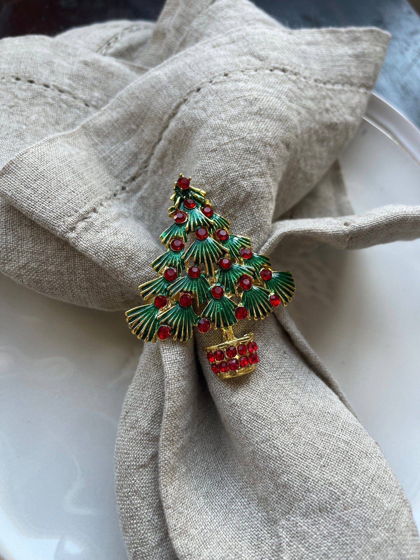 Juletre Serviettringer, 1 stk