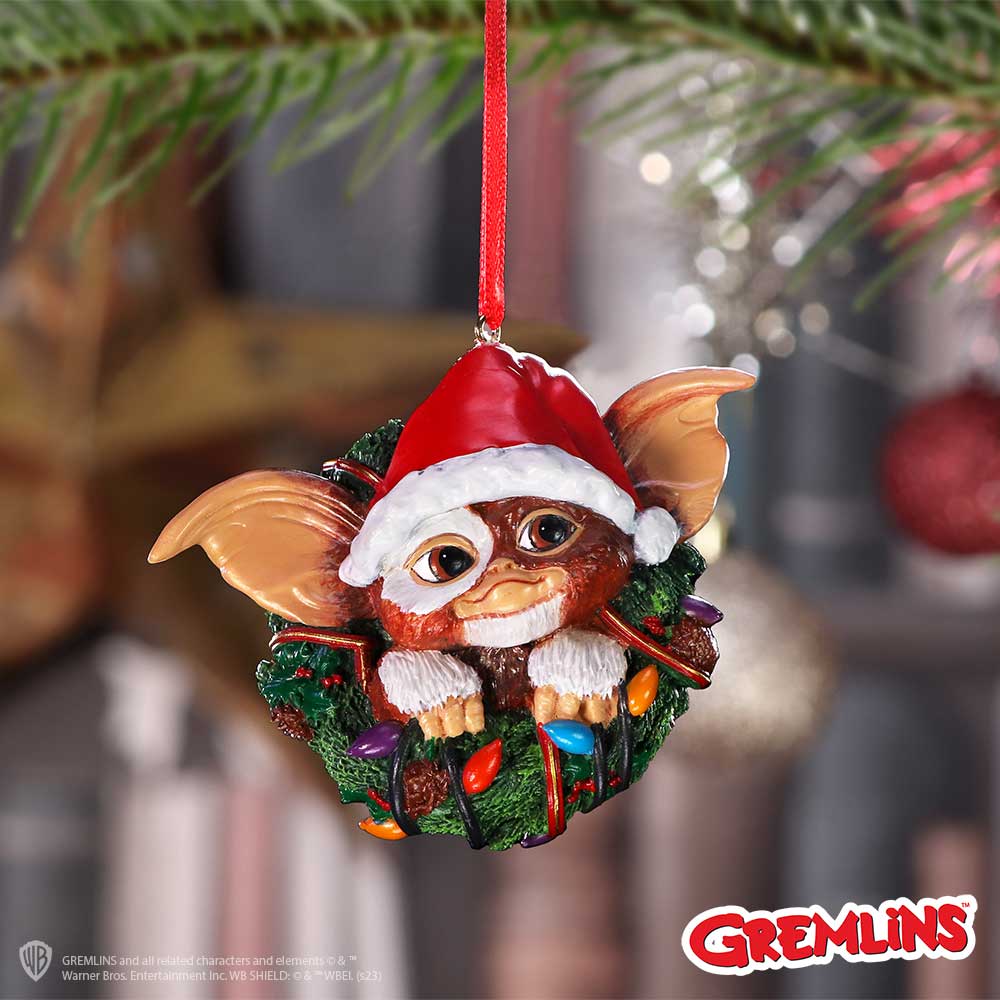 juletrepynt Gremlins Gizmo i julekrans (10cm)