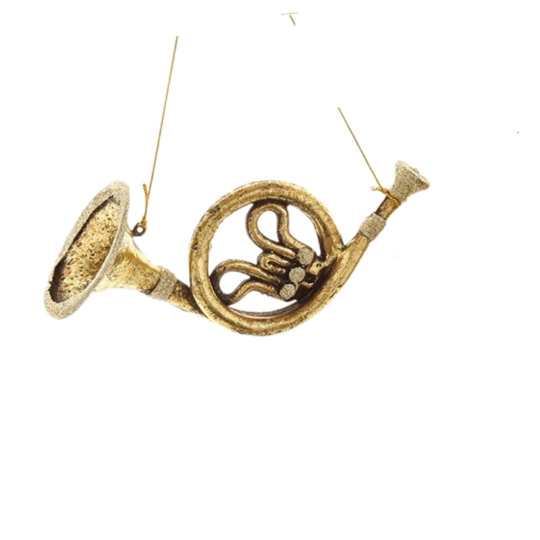 Juletrepynt Horn Instrumenter i antikk gull, 1 stk (20 cm)