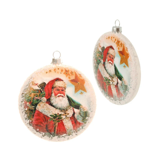 Julenissen disk (9 cm) - Juletrepynt.no