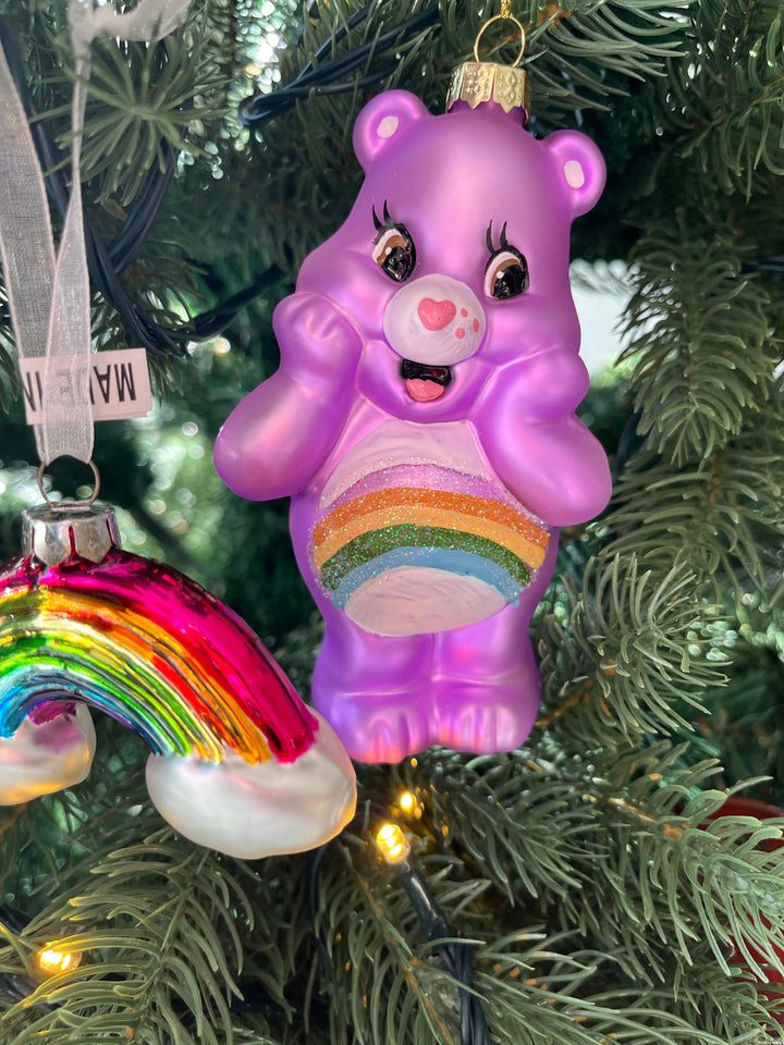 juletrepynt Lilla bamse med regnbue (11cm)