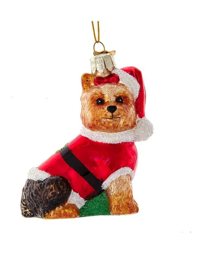 Yorkshire terrier i juledrakt (8cm) - Juletrepynt.no