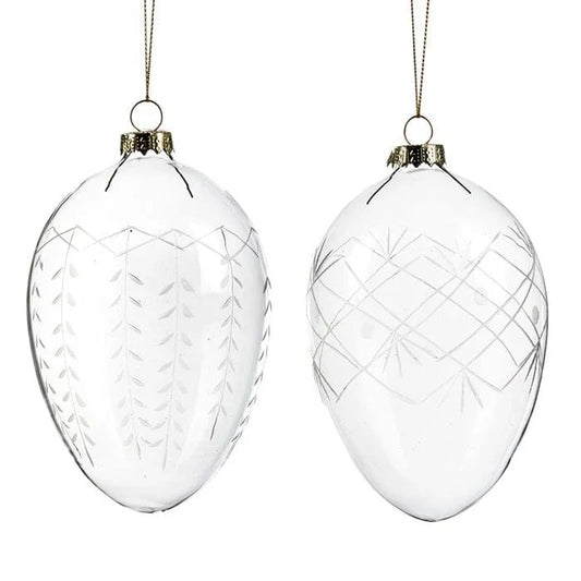 Gjennomsiktig glassegg, 1 stk (12cm) - Juletrepynt.no