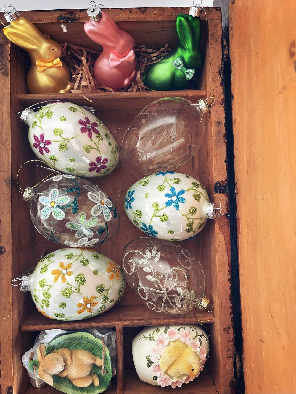 Gjennomsiktig glassegg, 1 stk (12cm) - Juletrepynt.no