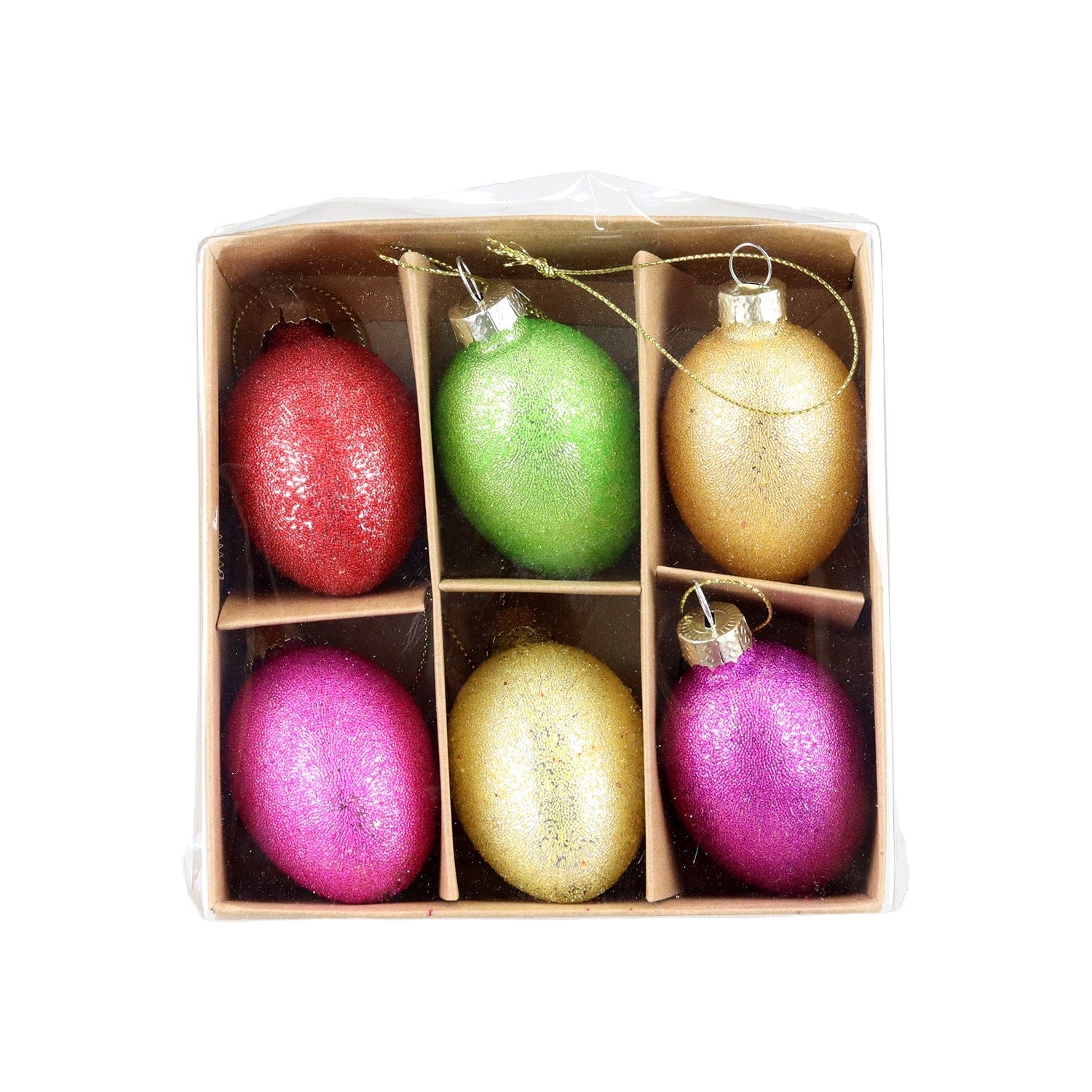 påske Påskeegg med glitter, 6 stk(6cm)