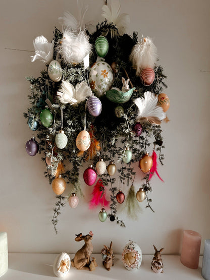 Påskeegg med glitter, 6 stk(6cm) - Juletrepynt.no