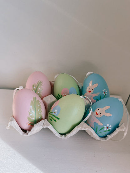 påske Pastell Påskepynt egg, 6 stk(5cm)