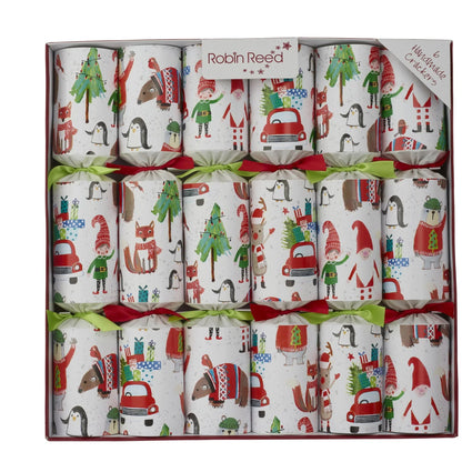 Håndlagde smellbonbon - 6 stk - 33 cm - kappløp alver - Juletrepynt.no