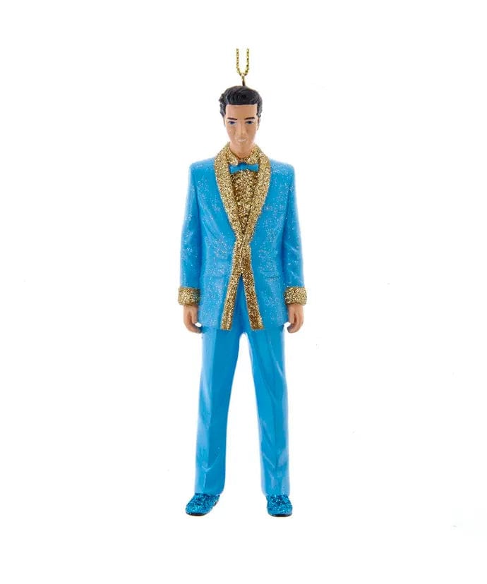 Juletrepynt Elvis i blå drakt (12 cm)