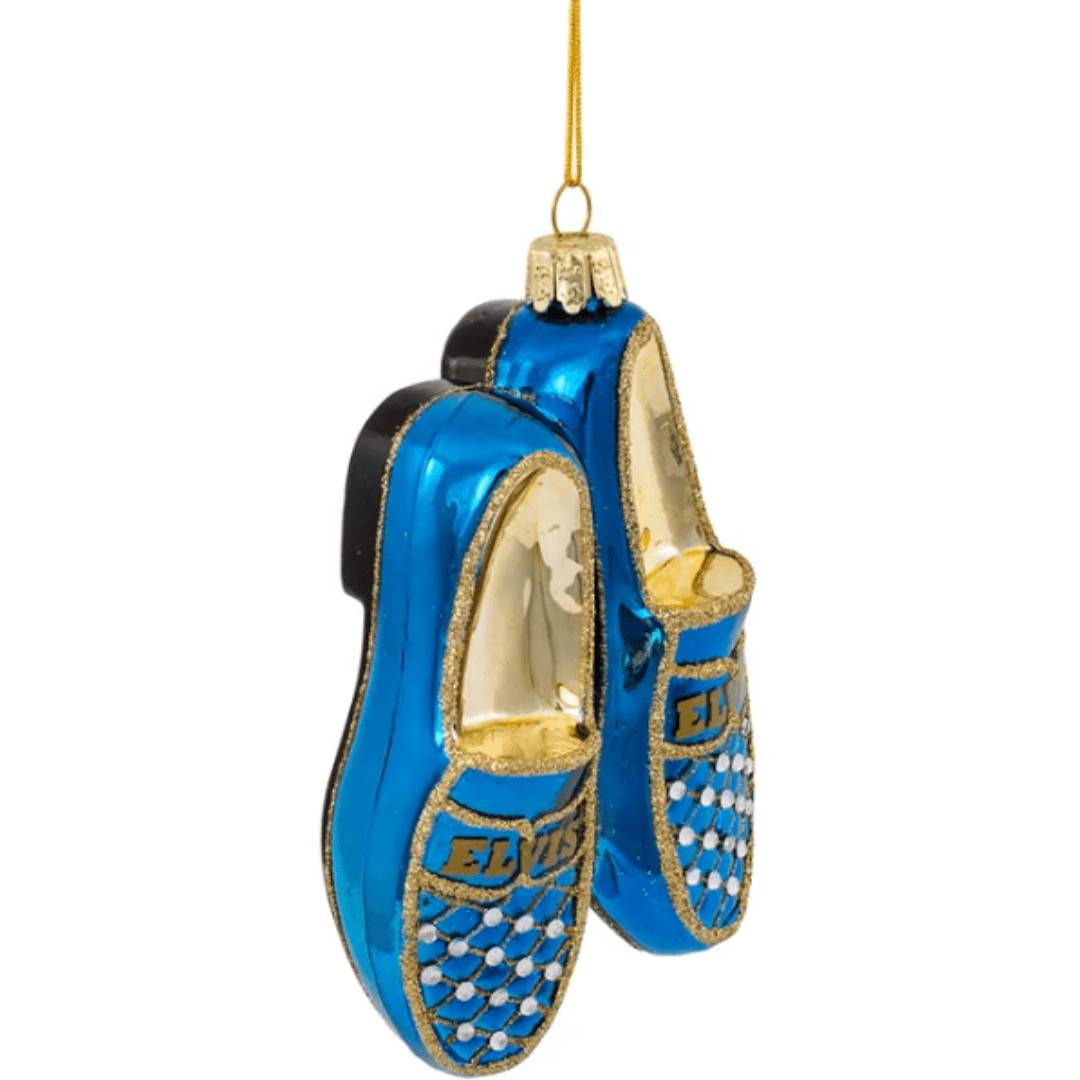 Juletrepynt Elvis Presley® juletrepynt -  blå sko (12 cm)